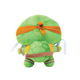 Dog Toy Squeaker Plush - Teenage Mutant Ninja Turtles Michelangelo Full Body Nunchucks Pose Orange