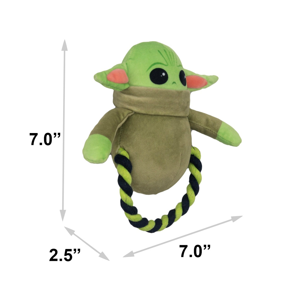 Dog Toy Plush Rope Toy - Star Wars The Child Plush + Green Black Round Rope