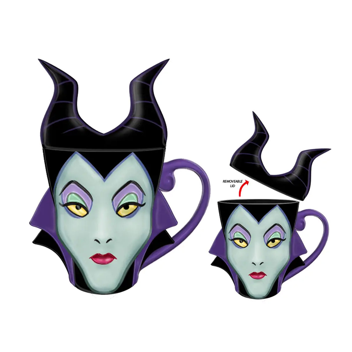 Disney Villains Maleficent Face Ceramic 3D Sculpted Mug