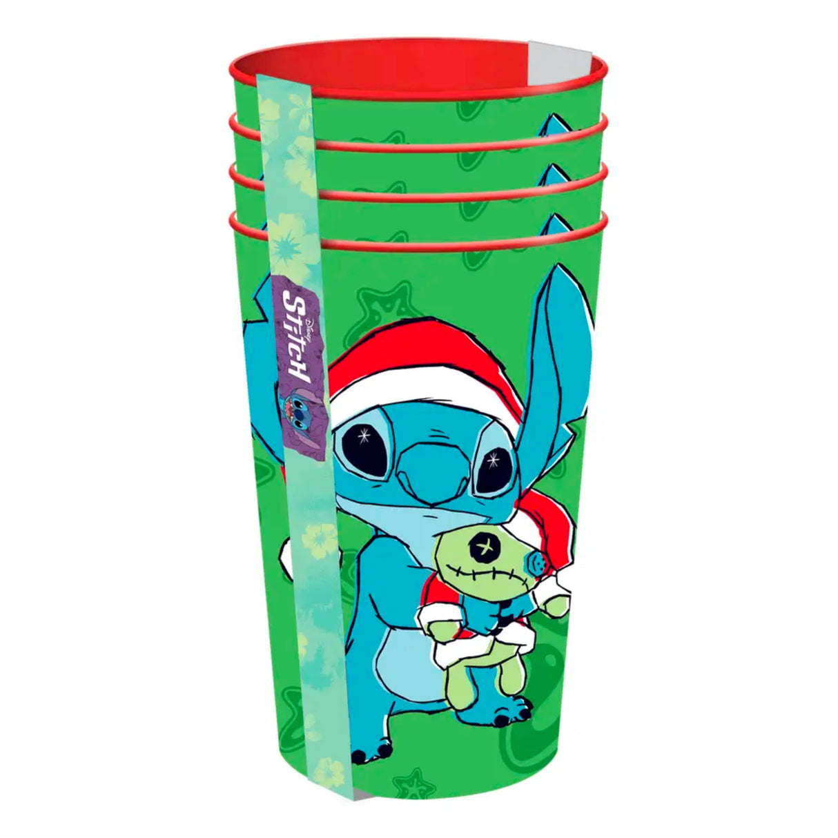 Lilo and Stitch Santa Outfit 4pc 22oz Plastic Cup -