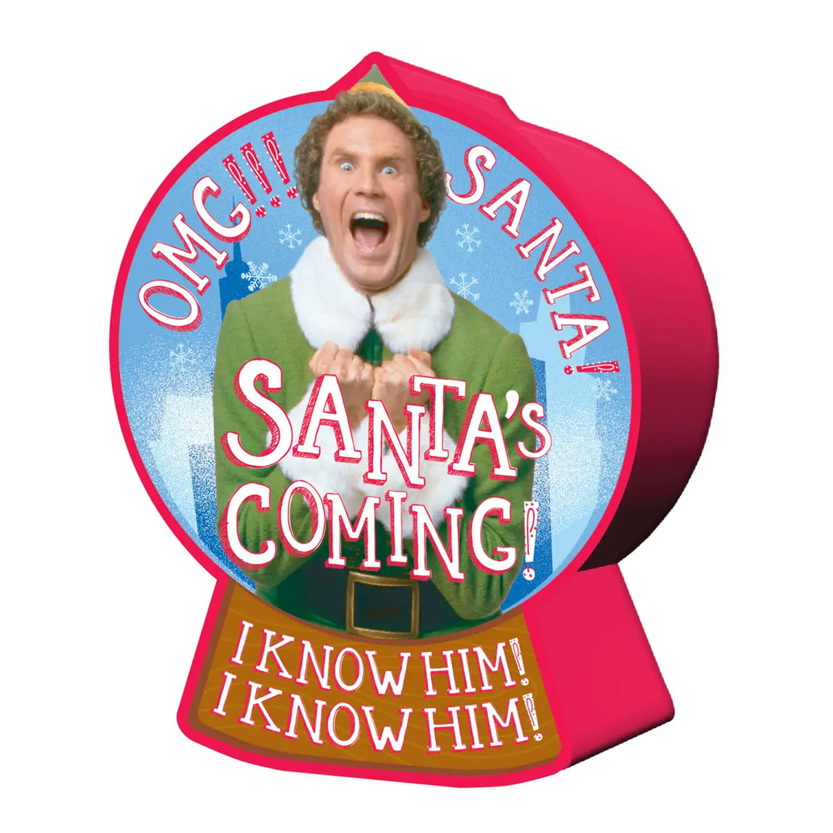 Elf Omg Santa Large Die Cut Box Wall Sign