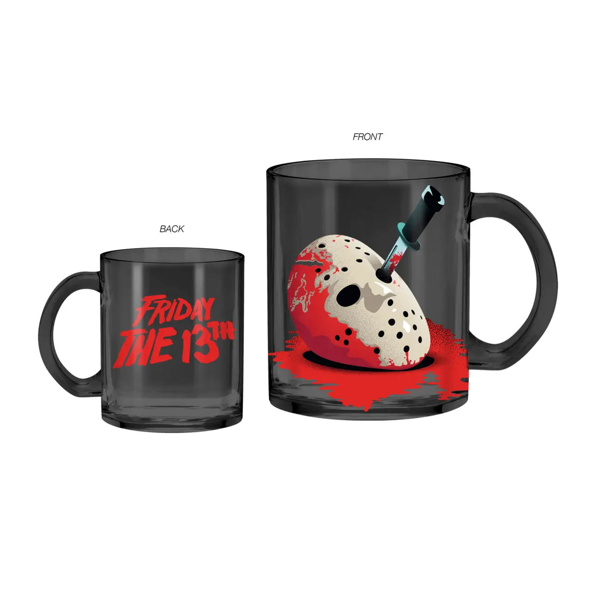 Friday the 13th Mask and Logo 17.5oz Glass Coffee Mug