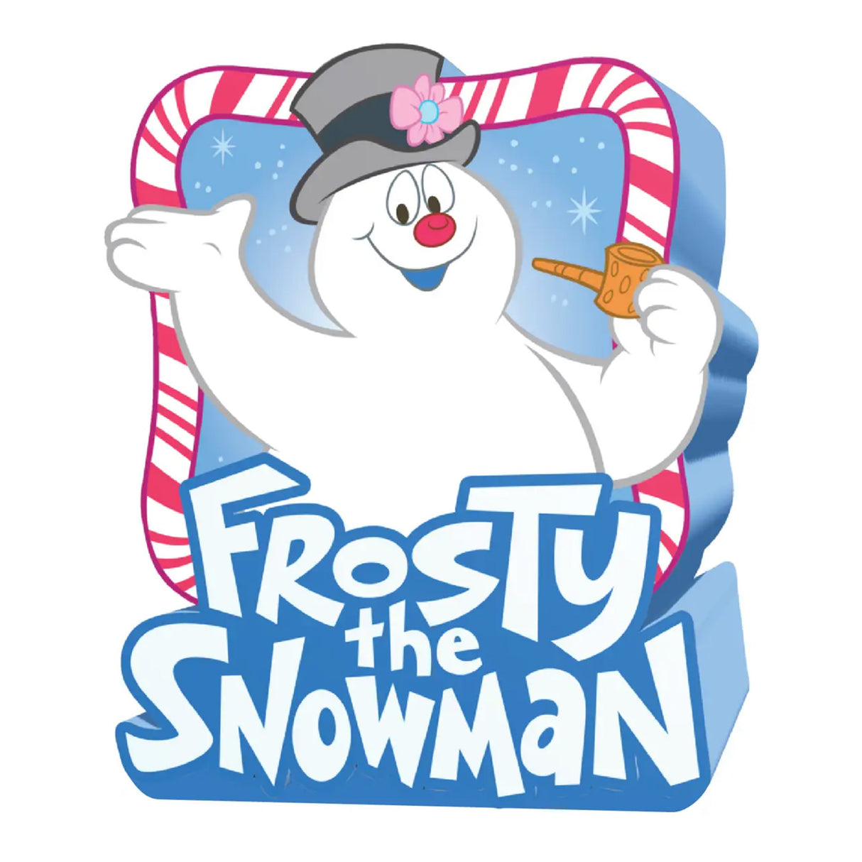 Frosty the Snowman Candy Cane Frame Box Wall Sign