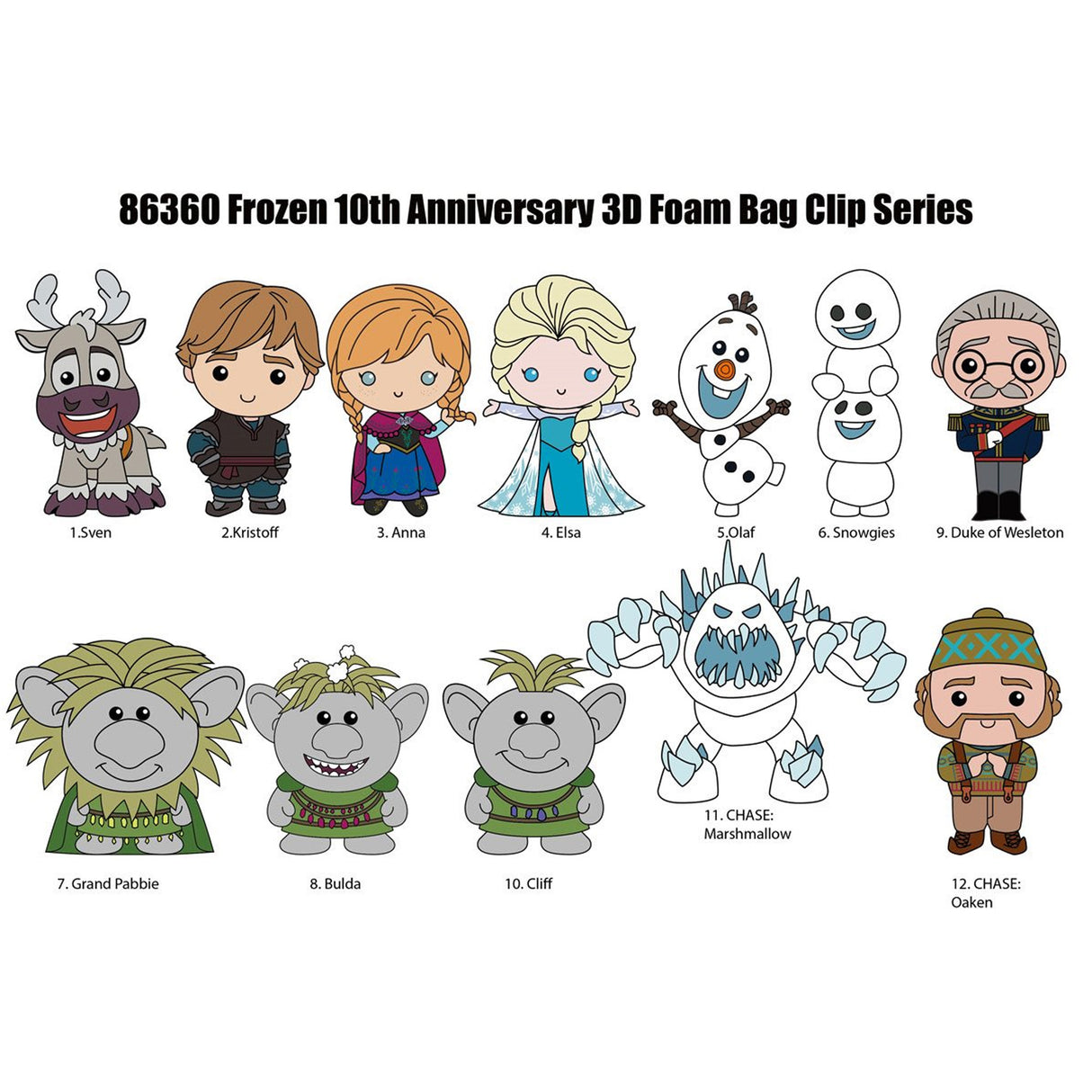 Frozen 10th Anniversary 3D Bag Clip - Mystery Bag - NEW RELEASE