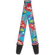 Guitar Strap - The Little Mermaid Ariel & Flounder Vivid Underwater Poses