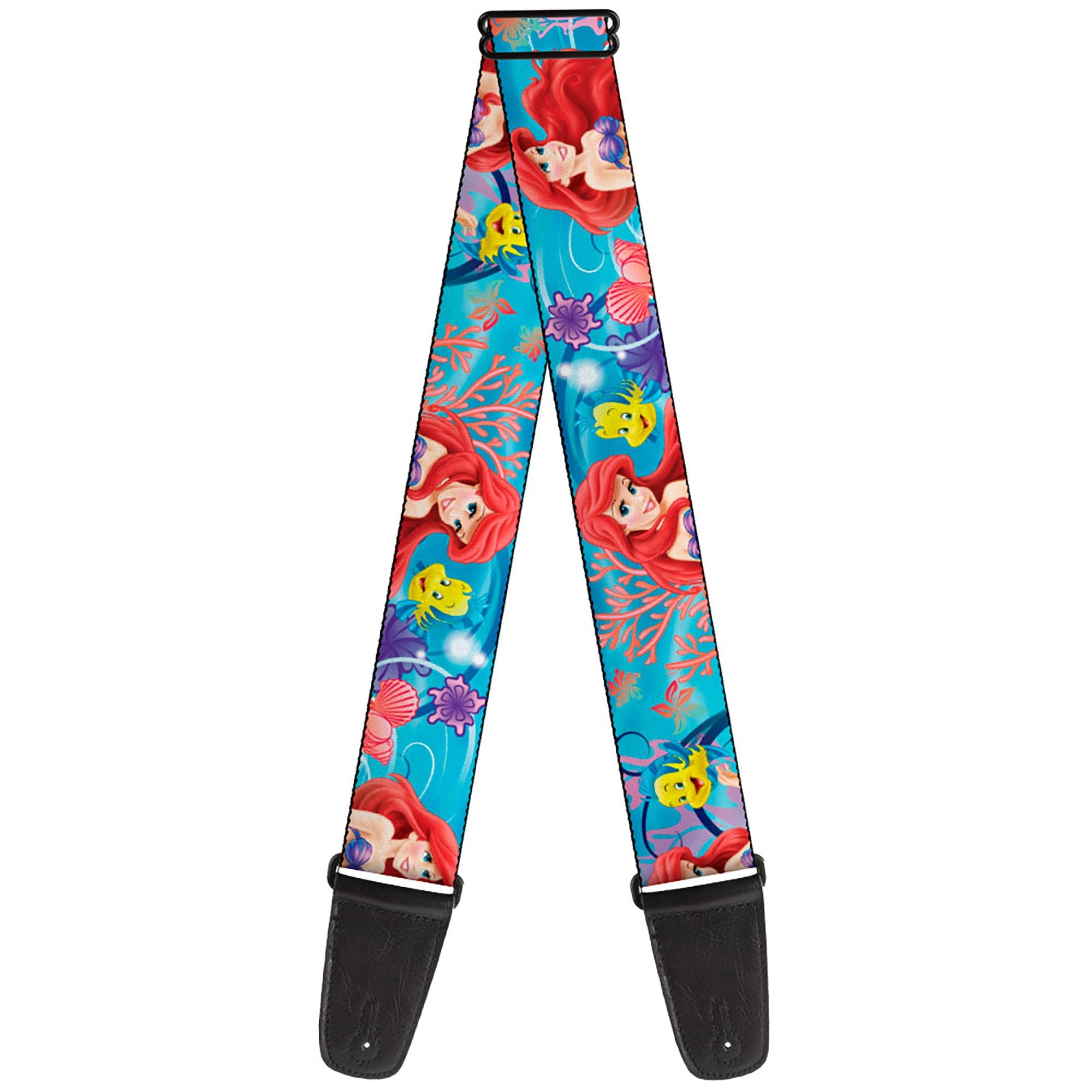 Guitar Strap - The Little Mermaid Ariel & Flounder Vivid Underwater Poses