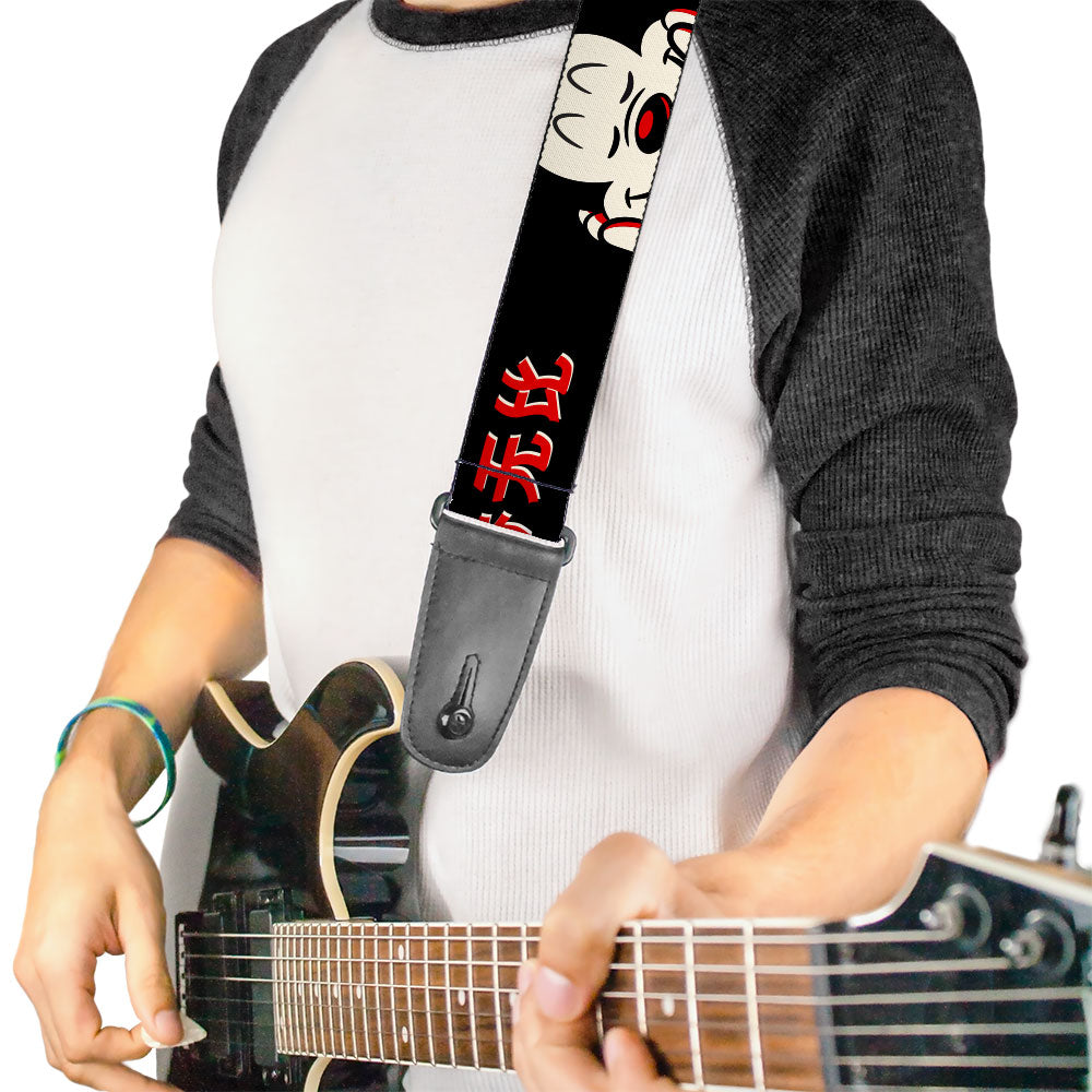 Guitar Strap - Mickey Mouse Smelling Pose Black/White/Reds