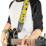 Guitar Strap - SpongeBob Expressions Stripe Blue