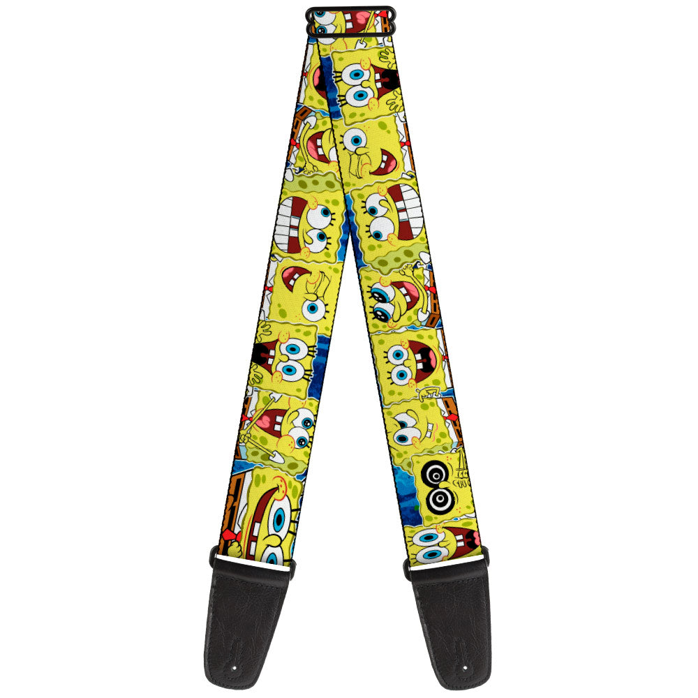 Guitar Strap - SpongeBob Expressions Stripe Blue