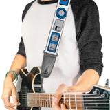 Guitar Strap - Star Wars R2-D2 Bounding Parts White/Black/Blue/Gray/Red