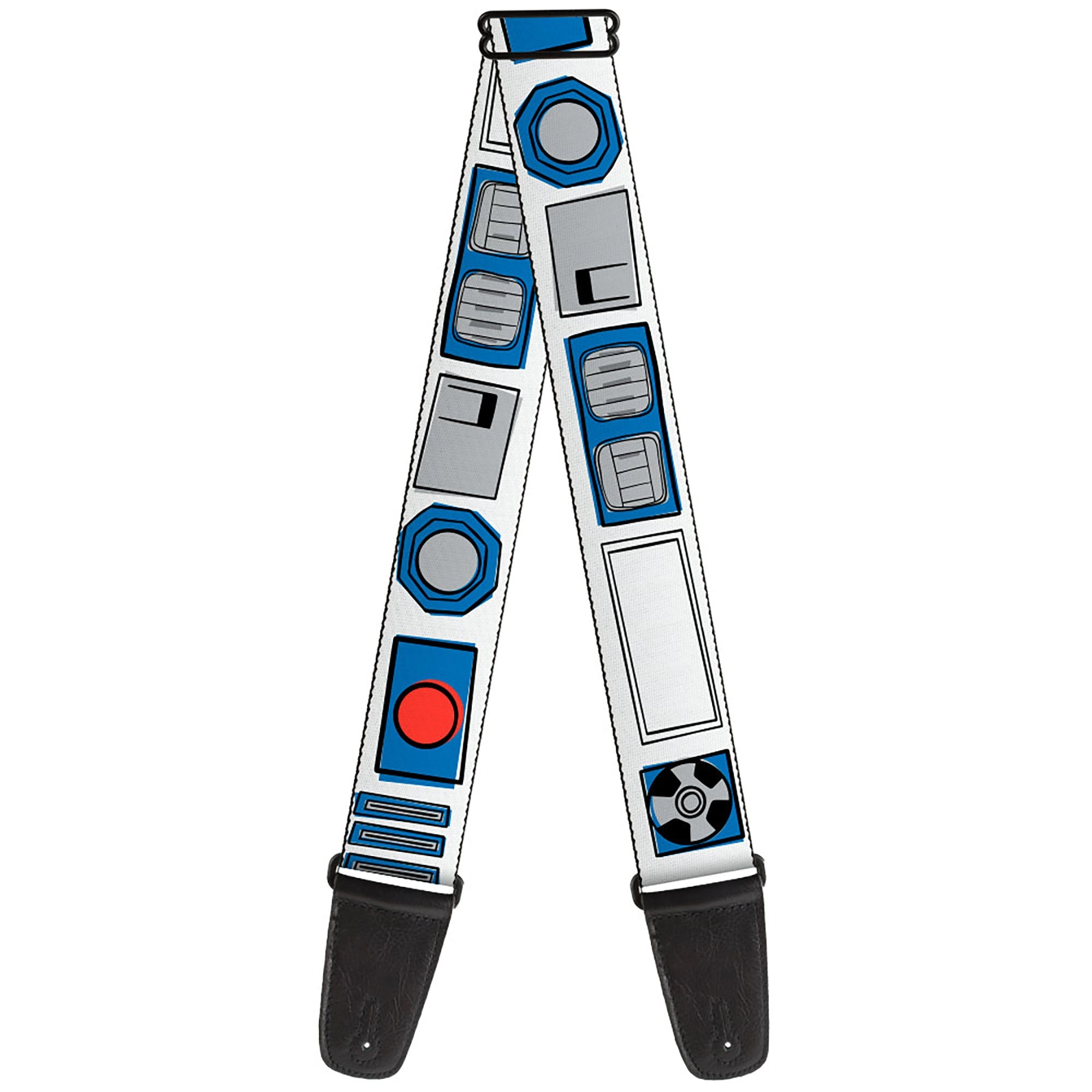 Guitar Strap - Star Wars R2-D2 Bounding Parts White/Black/Blue/Gray/Red