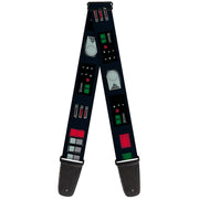 Guitar Strap - Star Wars Darth Vader Utility Belt Bounding3 Black/Grays/Reds/Greens