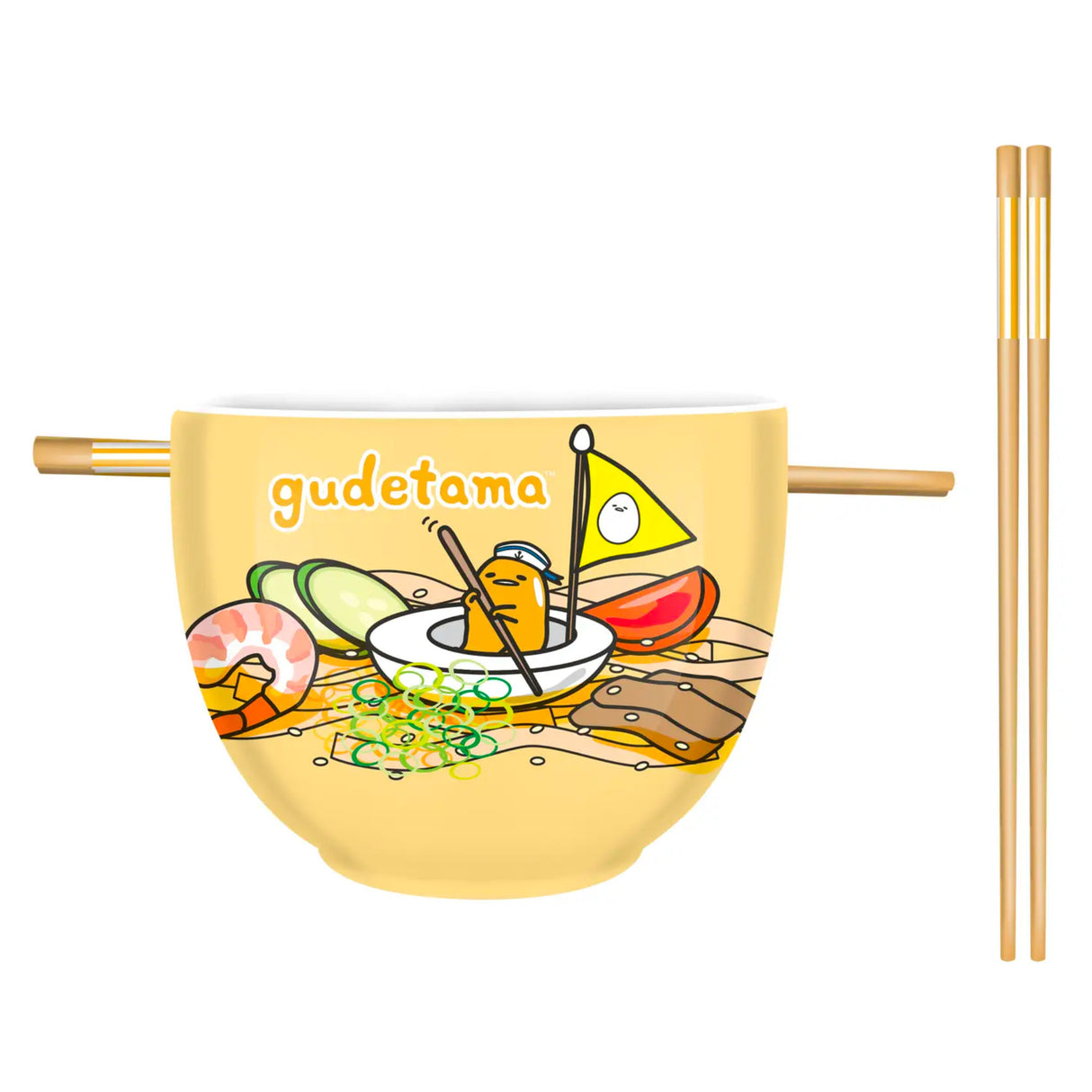 Gudetama Swimming In Ramen 20oz Ceramic Ramen Bowl