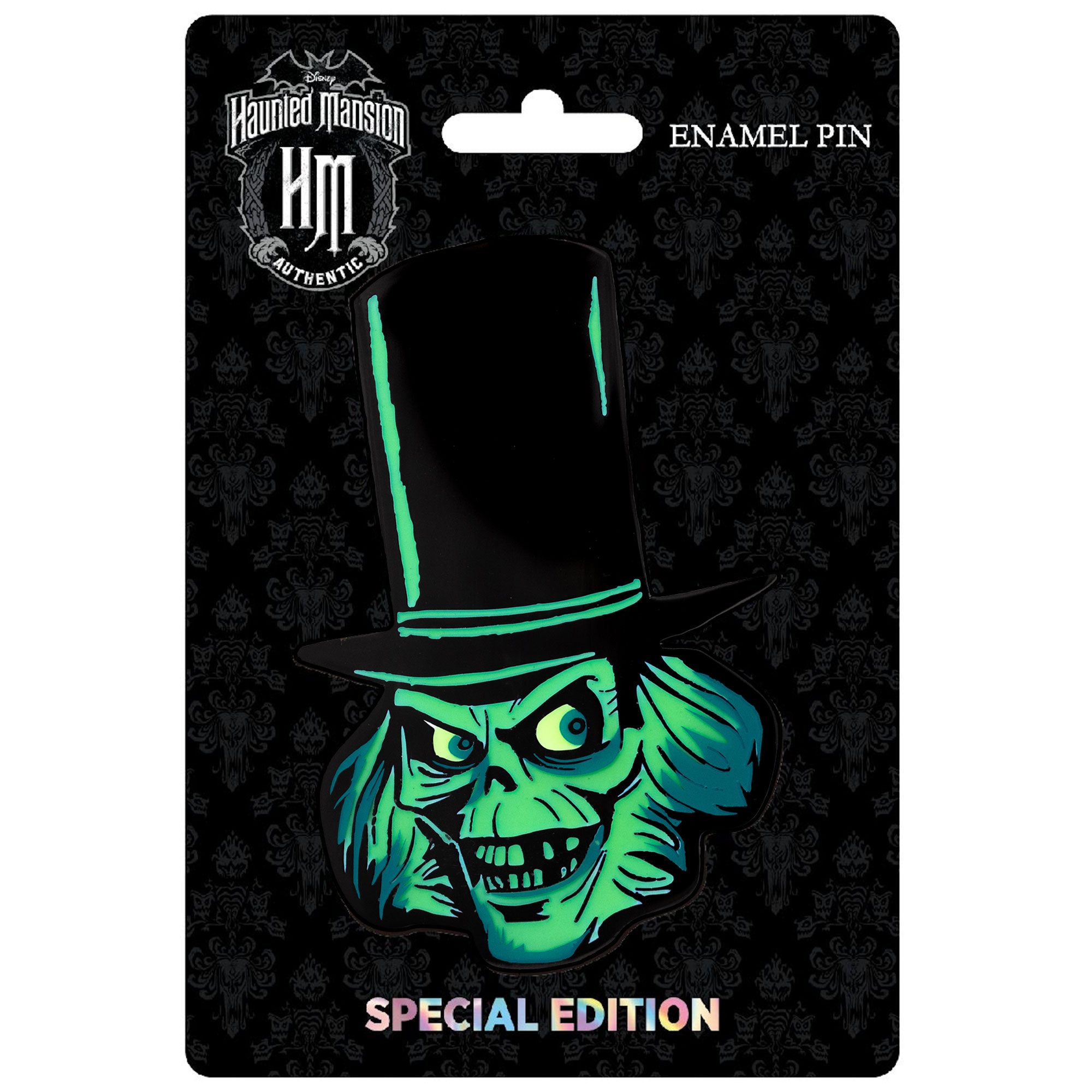 Disney Haunted Mansion Hatbox Ghost Portrait 3" Collectible Pin Special Edition 300 GLOW IN THE DARK -&nbsp; PREORDER