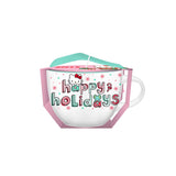 Hello Kitty Happy Holidays 24oz Ceramic Soup Mug w/ Spoon - NEW RELEASE