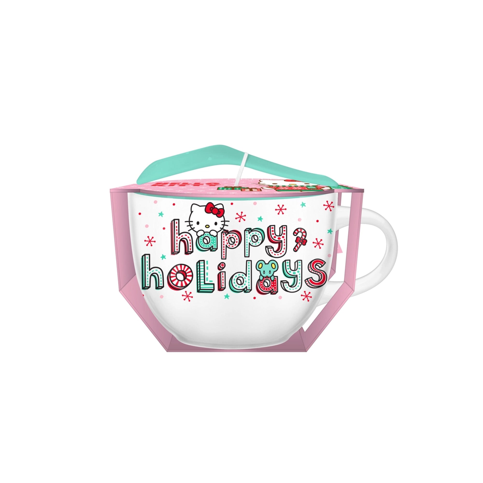 Hello Kitty Happy Holidays 24oz Ceramic Soup Mug w/ Spoon - NEW RELEASE