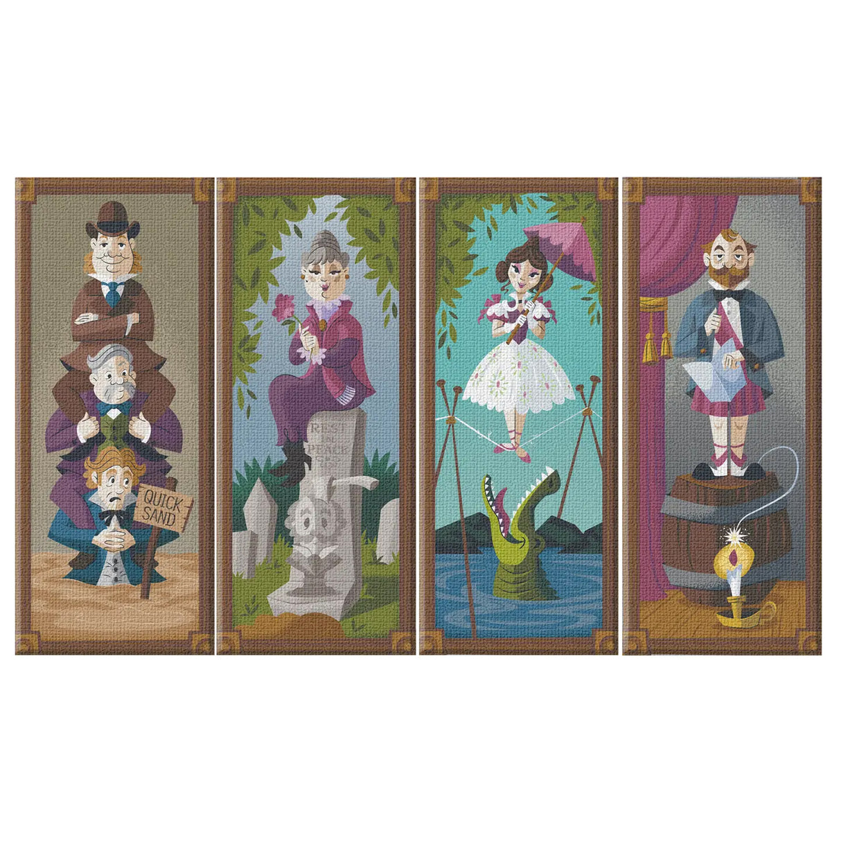 Disney Haunted Mansion Set 4pc 12" X 5" Canvas Wall Art Set