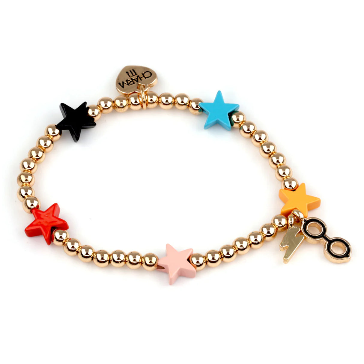 Gold Harry Potter Stretch Bead Bracelet