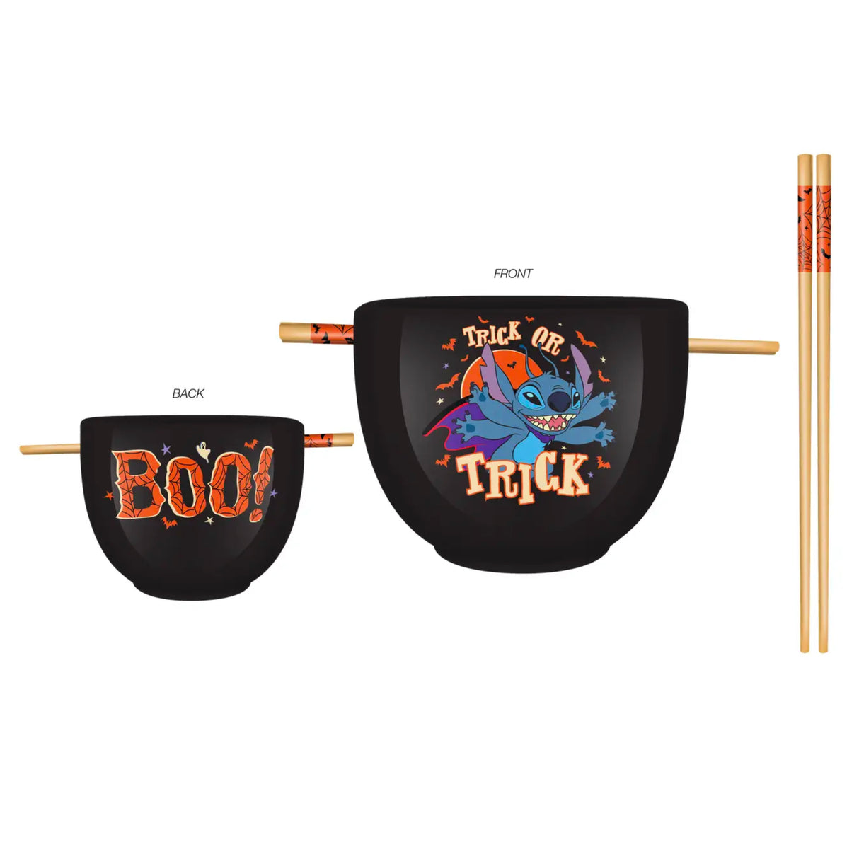 Lilo and Stitch Bats Trick or Treat 20oz Ceramic Ramen Bowl