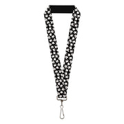 Lanyard - 1.0" - Mickey Mouse Hand Gestures2 Scattered Black/White