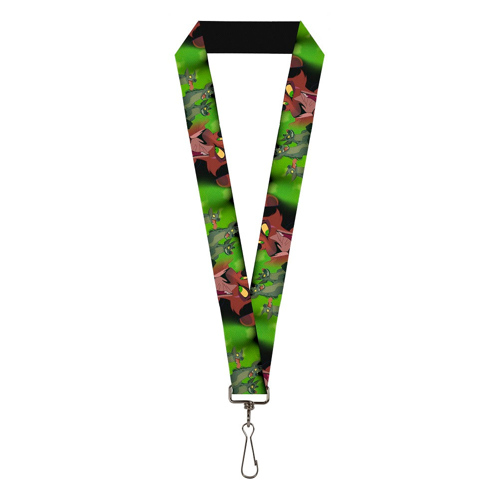 Lanyard - 1.0" - Scar Face CLOSE-UP 3-Hyenas Greens Yellows