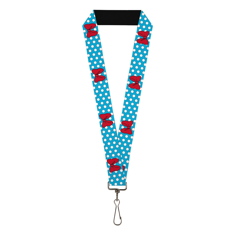 Lanyard - 1.0" - Minnie Mouse Bows/Dots Blue/Black/White/Red