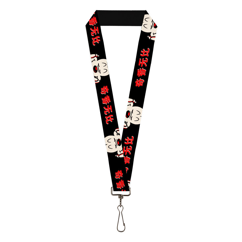 Lanyard - 1.0" - Mickey Mouse Smelling Pose Black/White/Reds