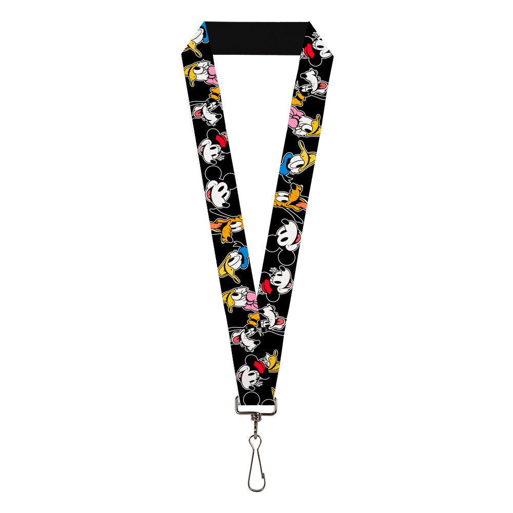 Lanyard - 1.0" - Disney The Sensational Six Smiling Faces Black