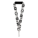 Lanyard - 1.0" - Kingdom Hearts 3 Icon Blocks Black/White