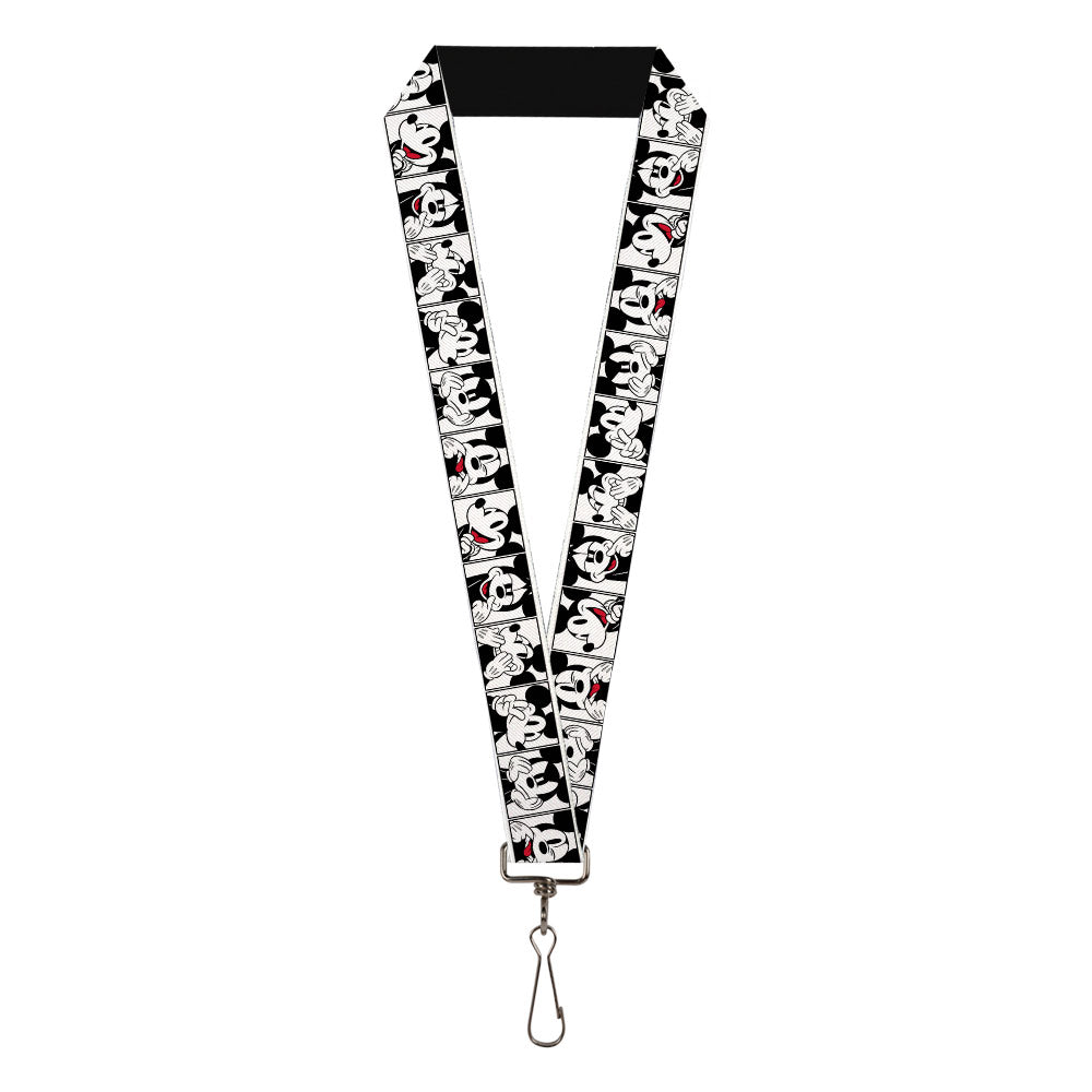 Lanyard - 1.0" - Mickey Mouse Expression Blocks White/Black/Red