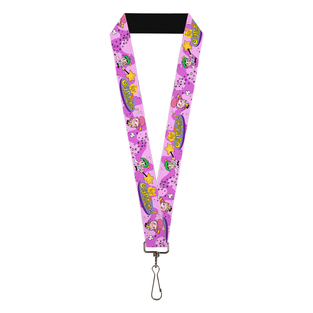 Lanyard - 1.0" - THE FAIRLY ODDPARENTS Timmy with Cosmo and Wanda Group Pose Pinks