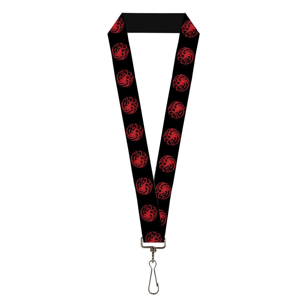 Lanyard - 1.0" - Game of Thrones House of Targaryen Sigil Black/Red