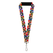 Lanyard - 1.0" - Homies in Dreamland Cheech and Chong Pose Flip Tie Dye Multi Color