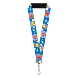 Lanyard - 1.0" - Invader Zim and GIR Poses and Planets Blue/White