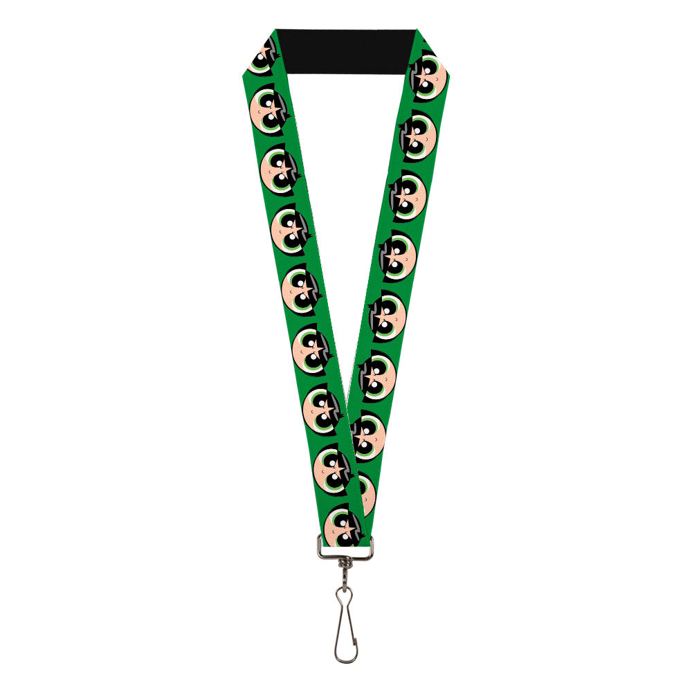 Lanyard - 1.0" - The Powerpuff Girls Buttercup Face Close-Up Green