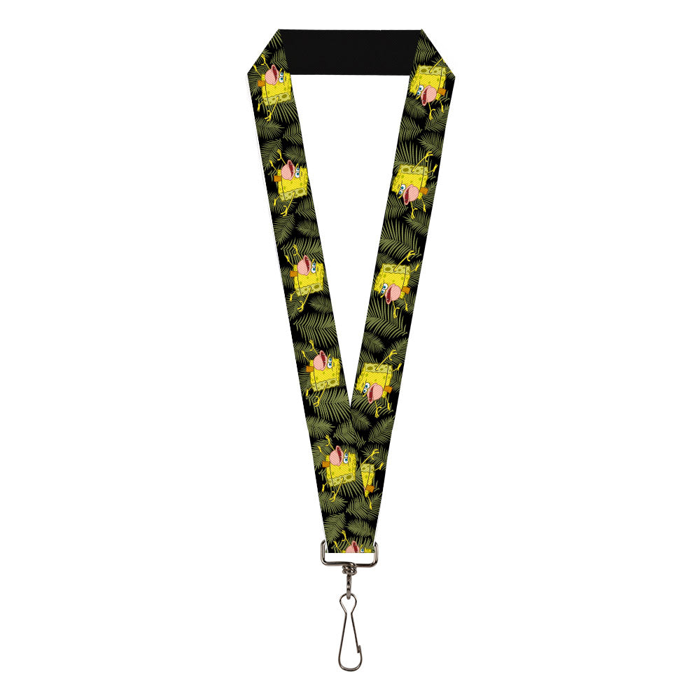 Lanyard - 1.0" - Primitive Sponge Pose/Leaves Black/Green