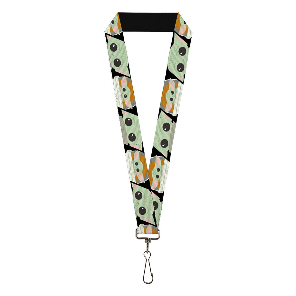 Lanyard - 1.0" - Star Wars The Child Chibi Face Blocks Black