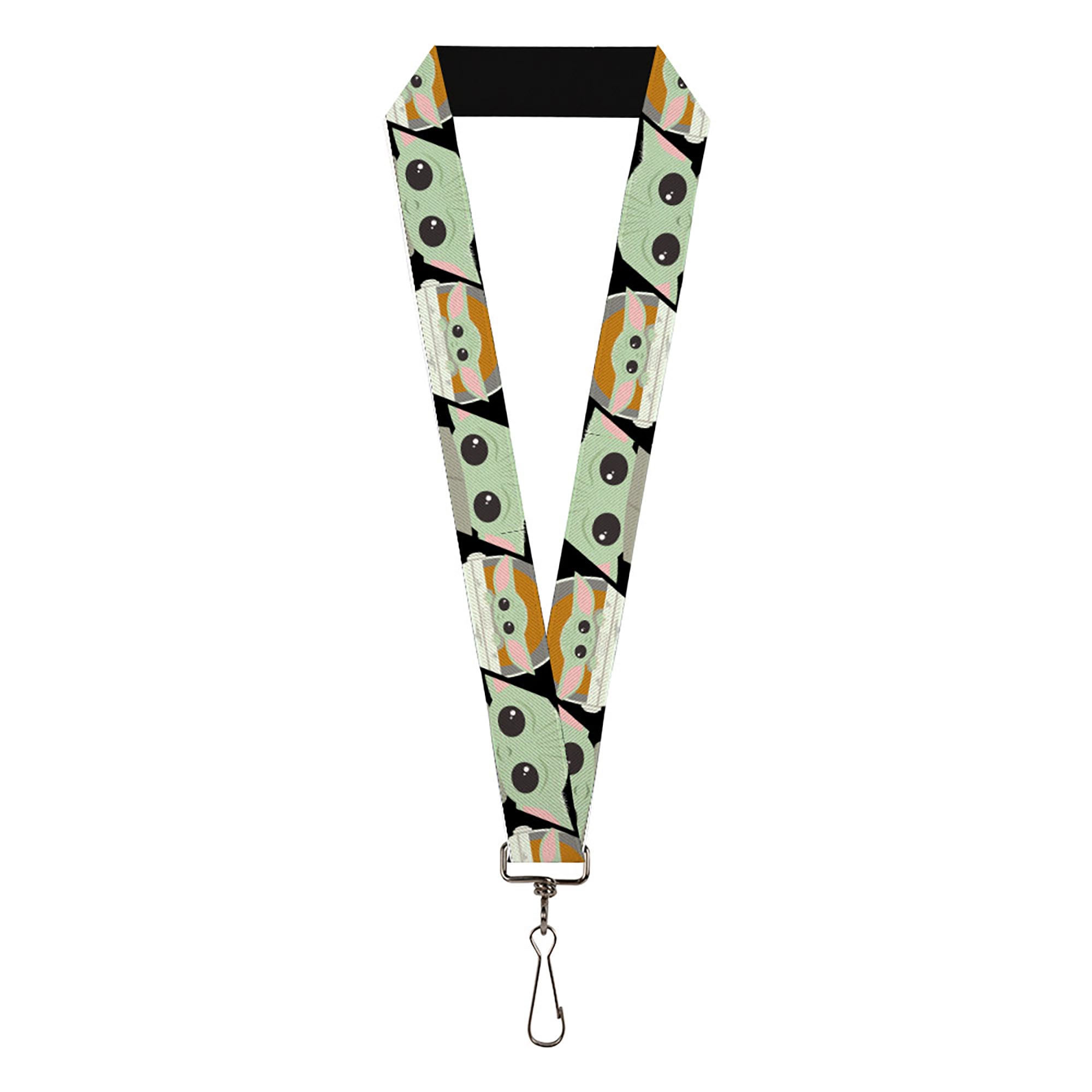 Lanyard - 1.0" - Star Wars The Child Chibi Face Blocks Black