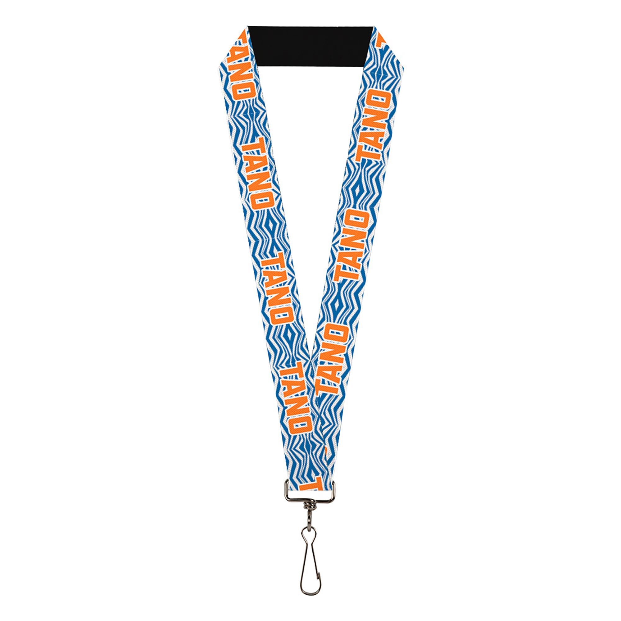 Lanyard - 1.0" - Star Wars The Clone Wars Ahsoka TANO Text Waves White/Blue/Orange