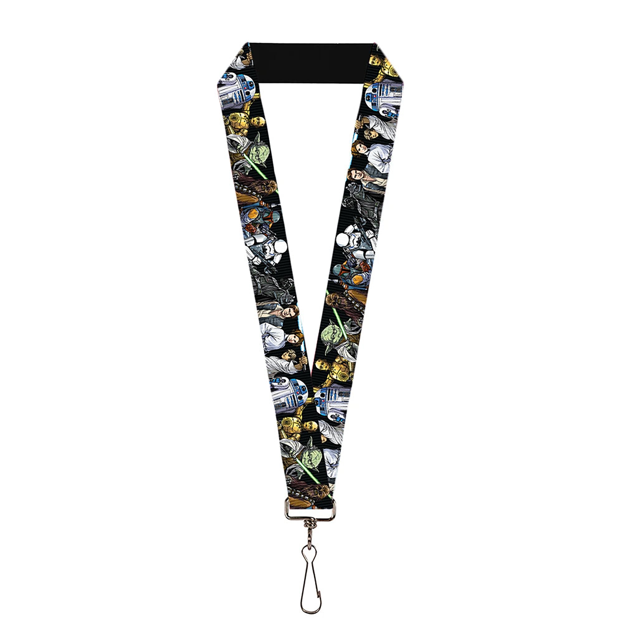 Lanyard - 1.0" - Star Wars Classic Character Poses Black