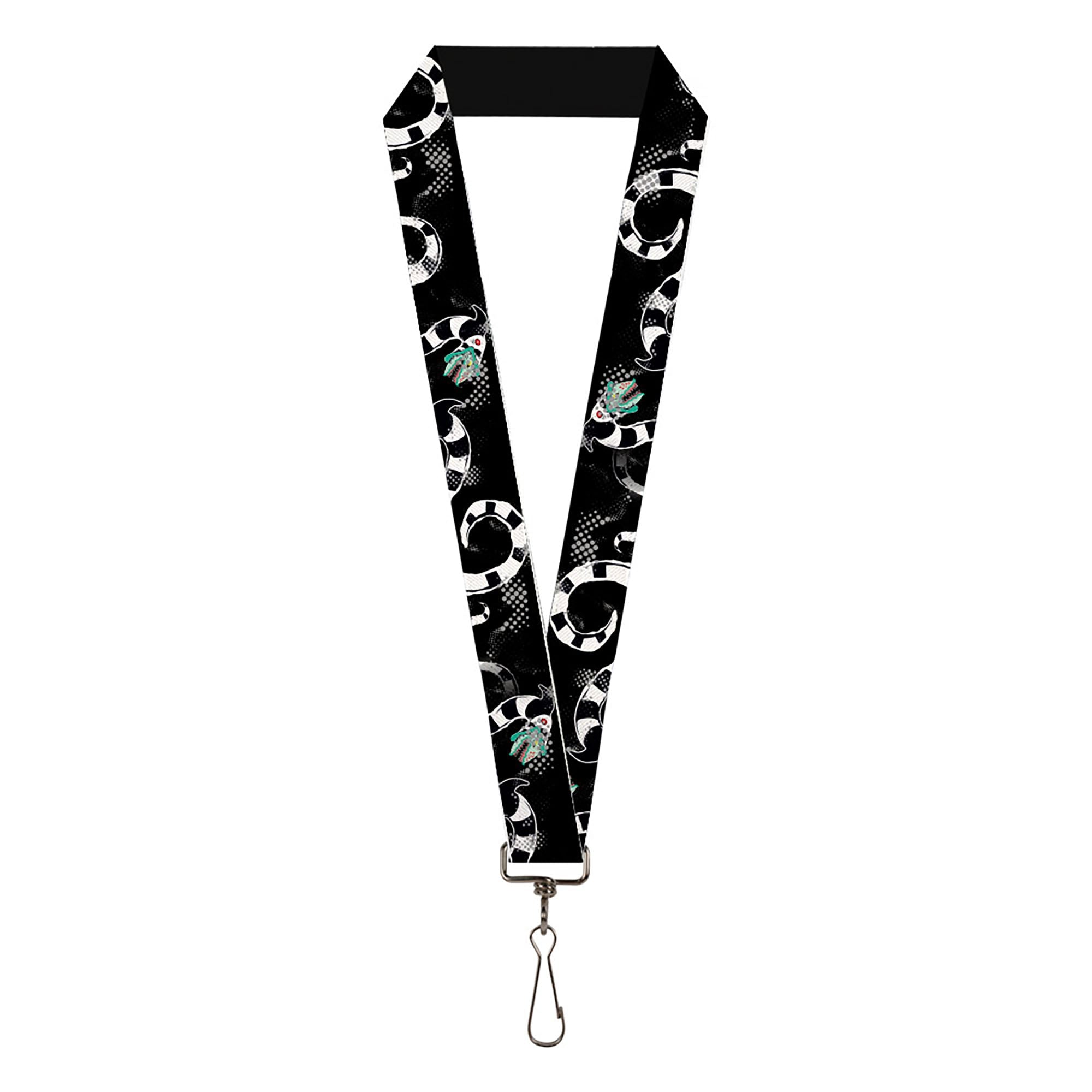 Lanyard - 1.0" - Beetlejuice Sandworm Halftone Repeat Black/Gray