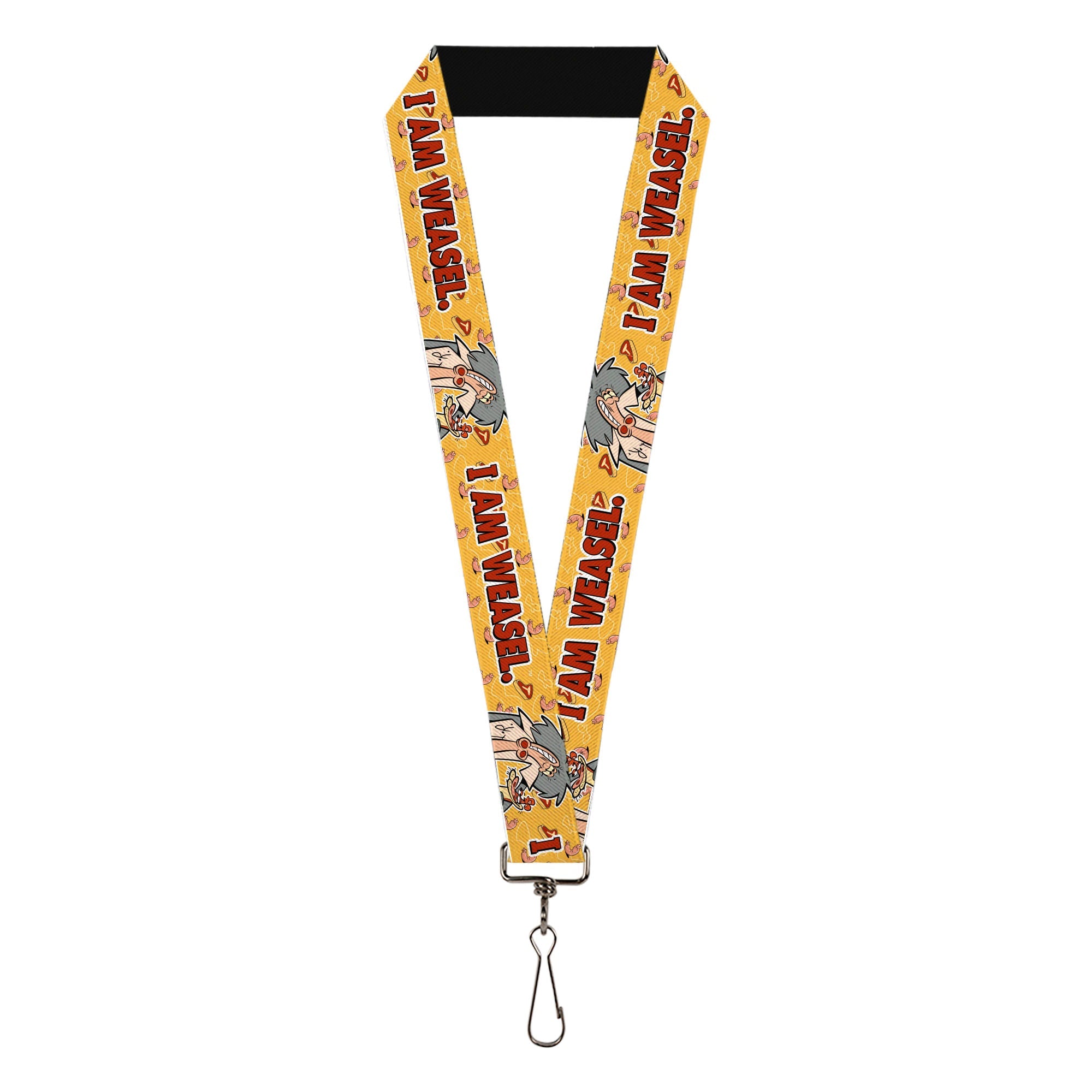 Lanyard - 1.0" - I AM WEASEL Title Logo with IM Weasel and IR Baboon Pose Yellows