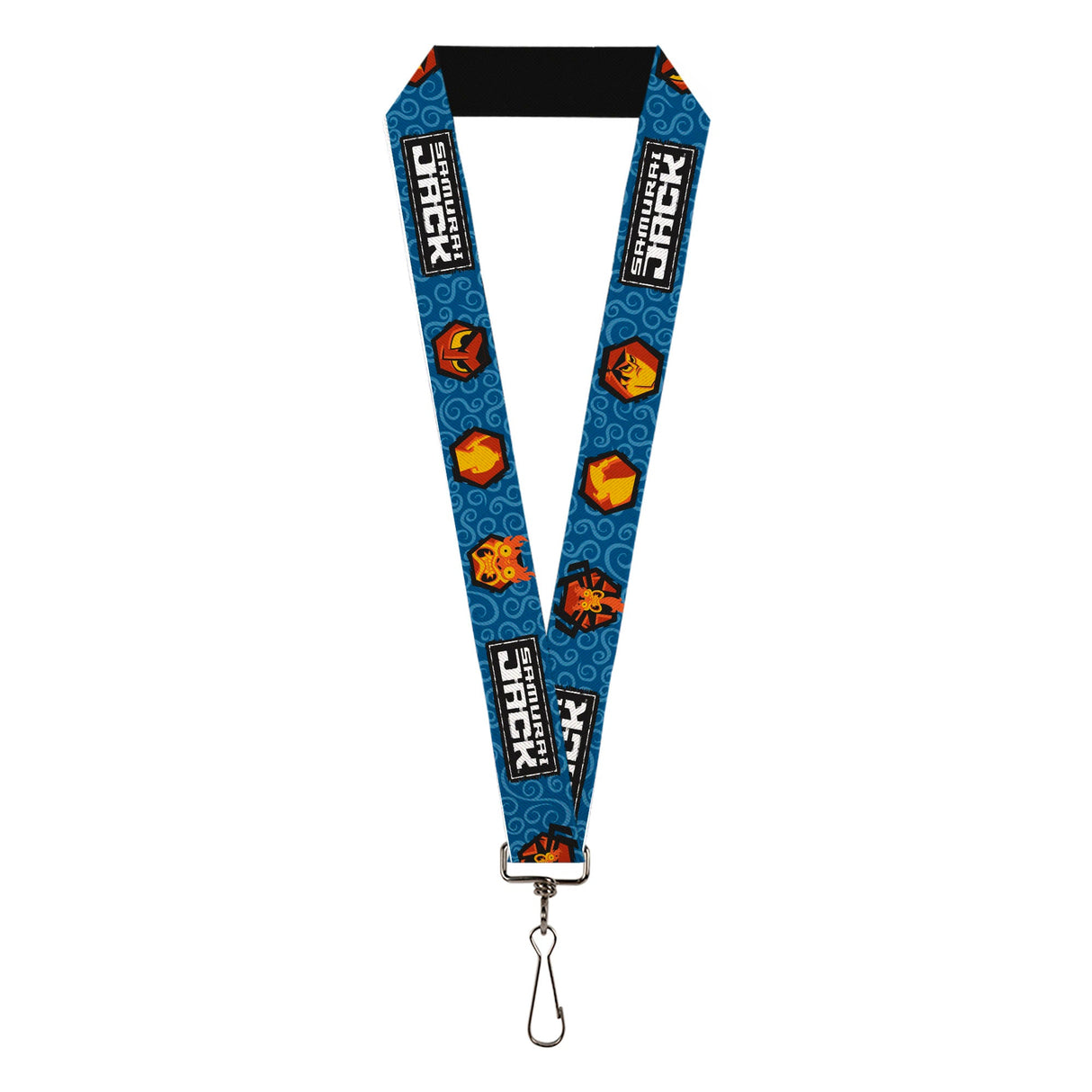 Lanyard - 1.0" - SAMURAI JACK Title Logo and Icons with Swirl Blues