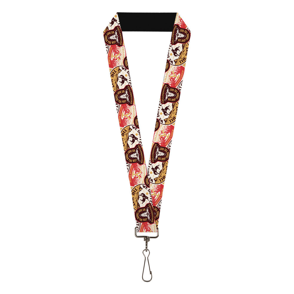 Lanyard - 1.0" - Yellowstone Patches Stacked Browns/Reds/Yellows