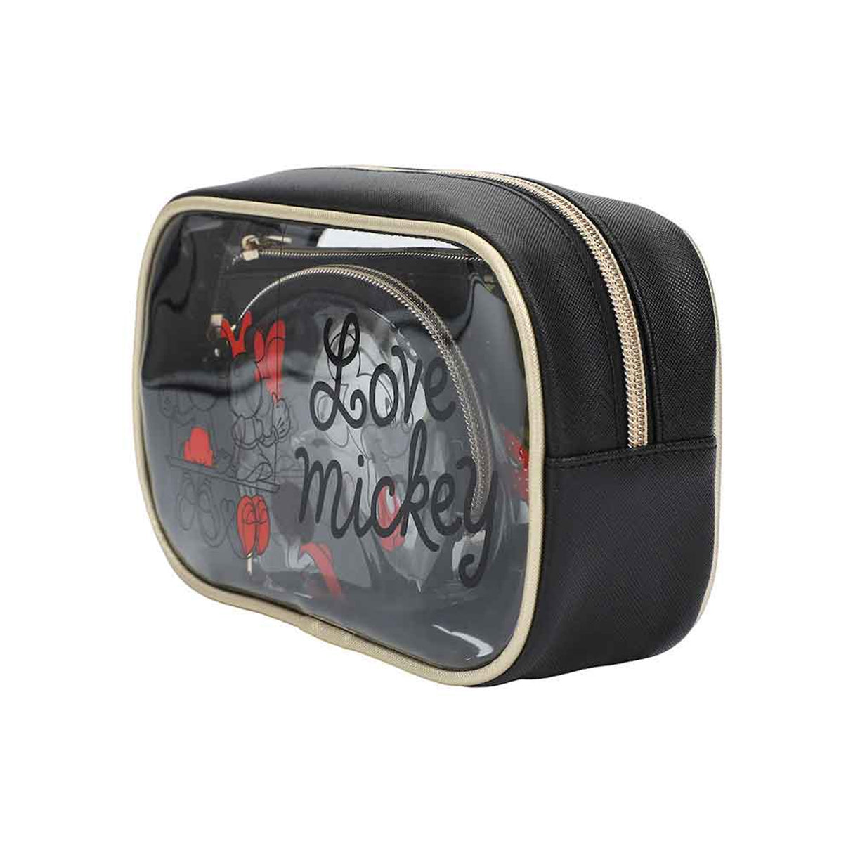 Disney Mickey & Minnie Love Travel Cosmetic Bags - Set of 3