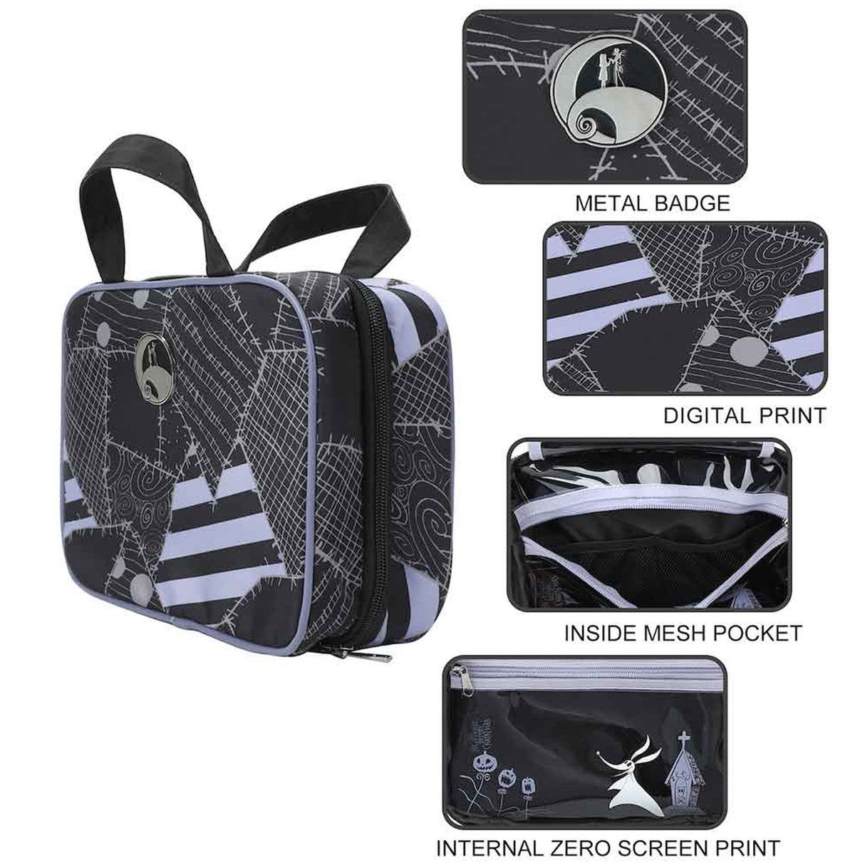 Nightmare Before Christmas Jack & Sally Hanging Toiletry Bag