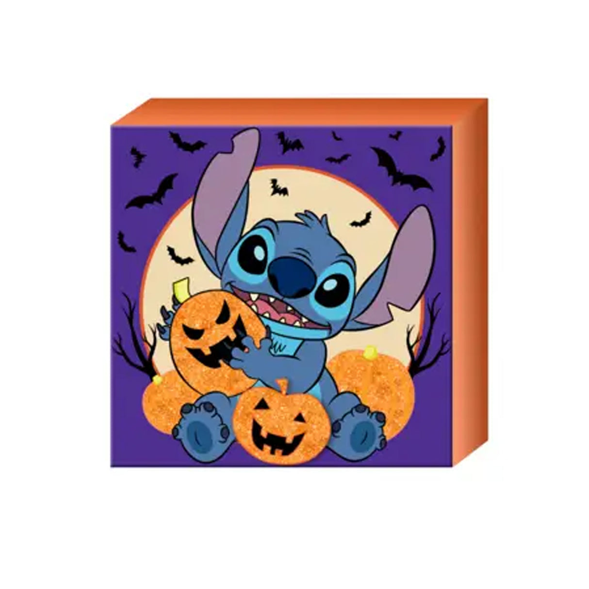 Lilo and Stitch Pumpkin Trick or Treat Glitter Box Wall Sign