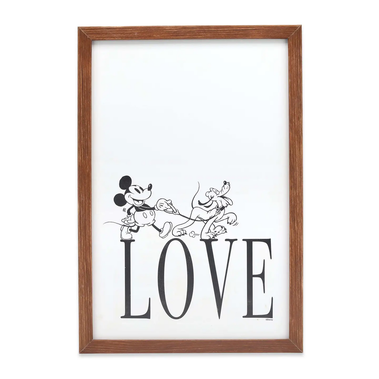 Mickey and Pluto "Love" Framed Wood Wall Decor