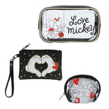 Disney Mickey & Minnie Love Travel Cosmetic Bags - Set of 3