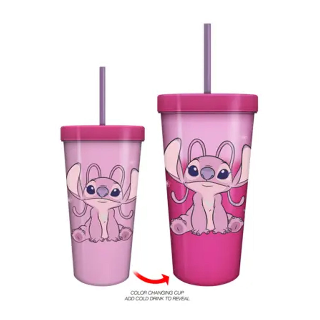 Lilo& Stitch Angel Sitting 24oz Color Change Plastic Tumbler